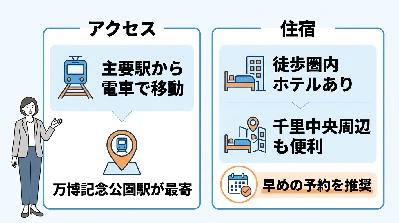 大阪会場アクセスと宿泊ガイド
