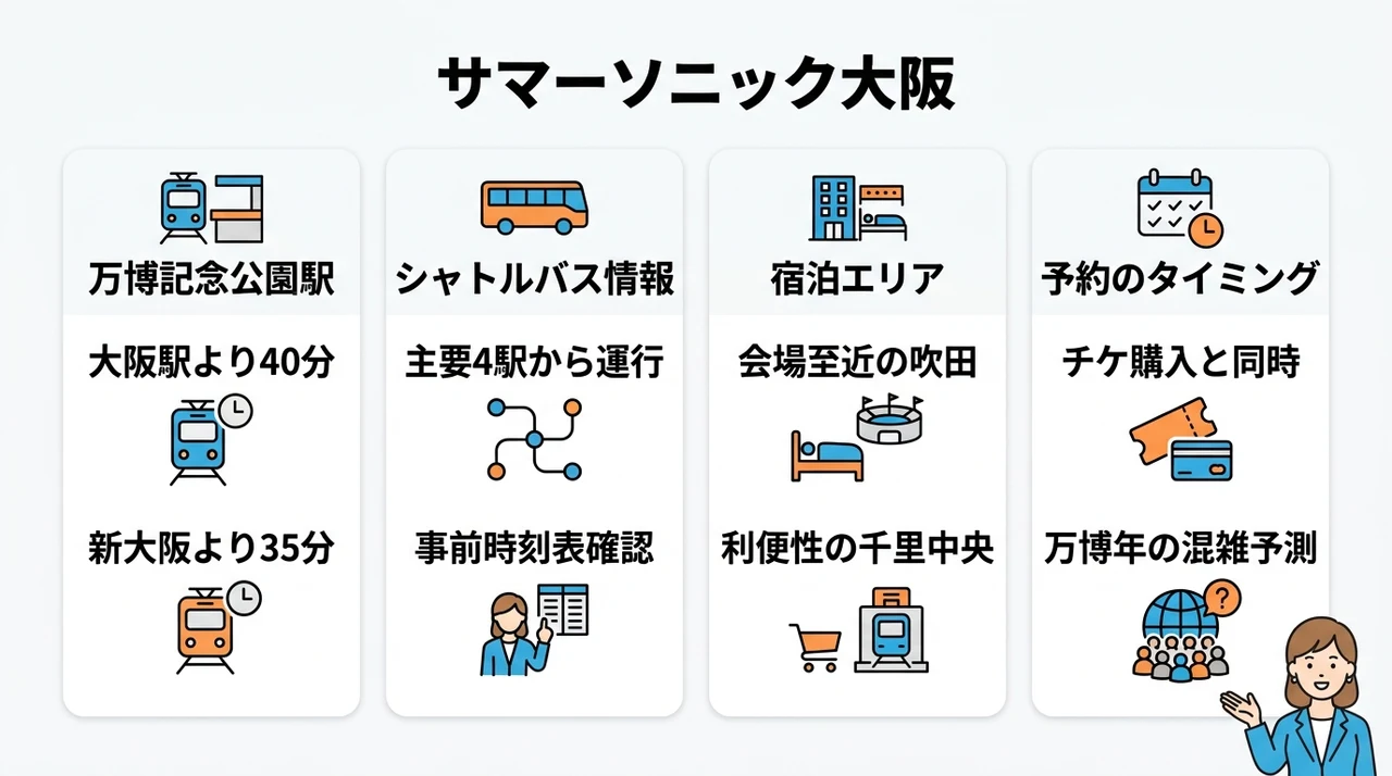 サマーソニック大阪の万博記念公園アクセスと宿泊ガイド