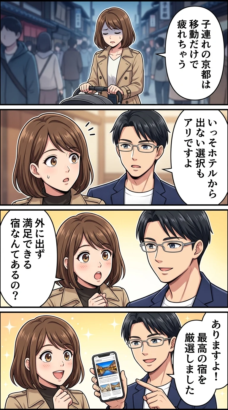 1日 過ごせる ホテル 子連れ 京都