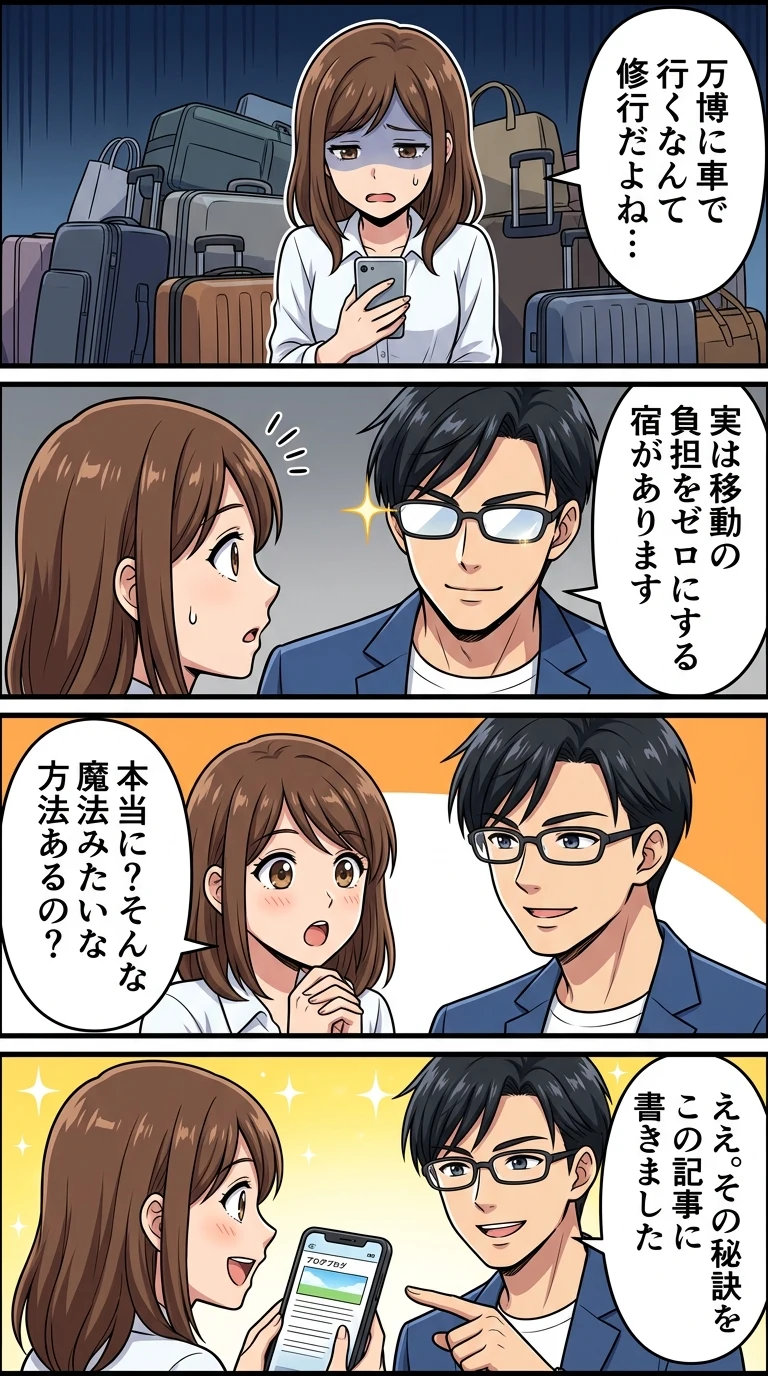 大阪万博 2025 ホテル 子連れ 車
