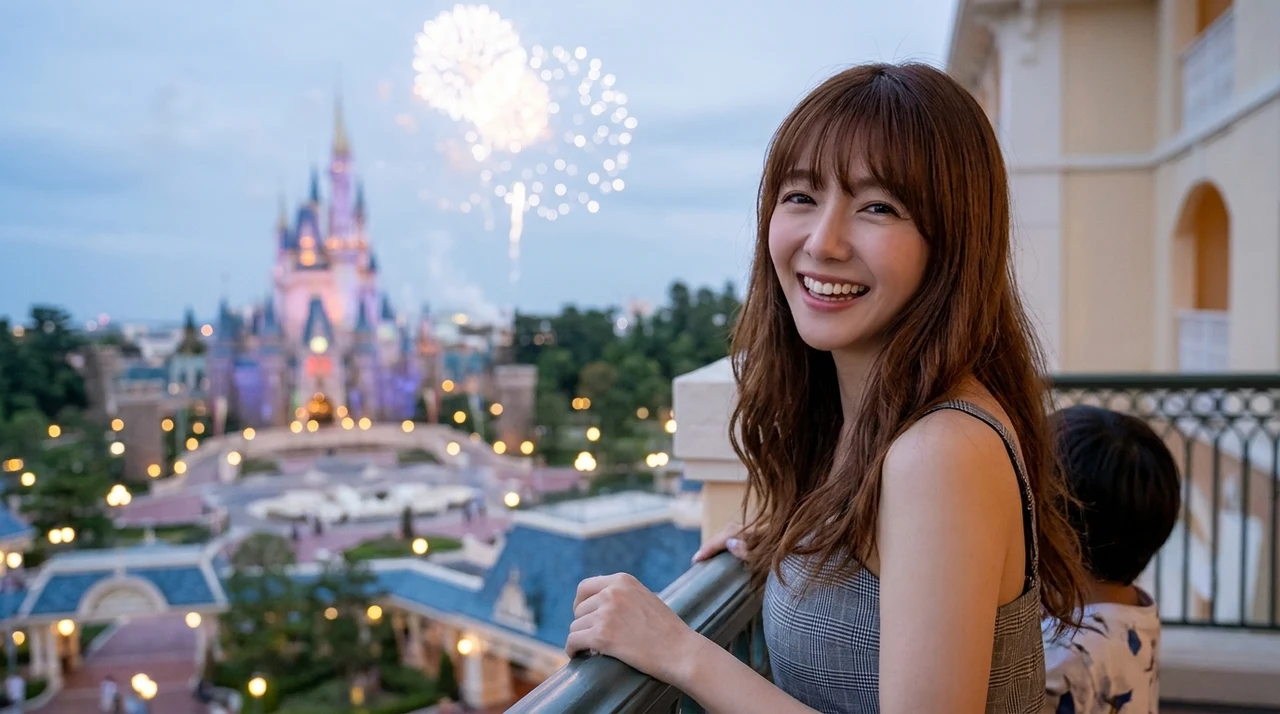 ディズニーホテルに子連れで宿泊する5つのメリットをイメージした写真風の画像