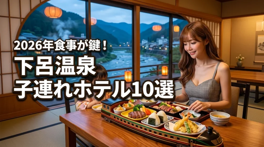 下呂温泉の子連れホテルは食事が鍵！家族全員が満足できる宿10選と失敗しない選び方（記事のアイキャッチ画像）