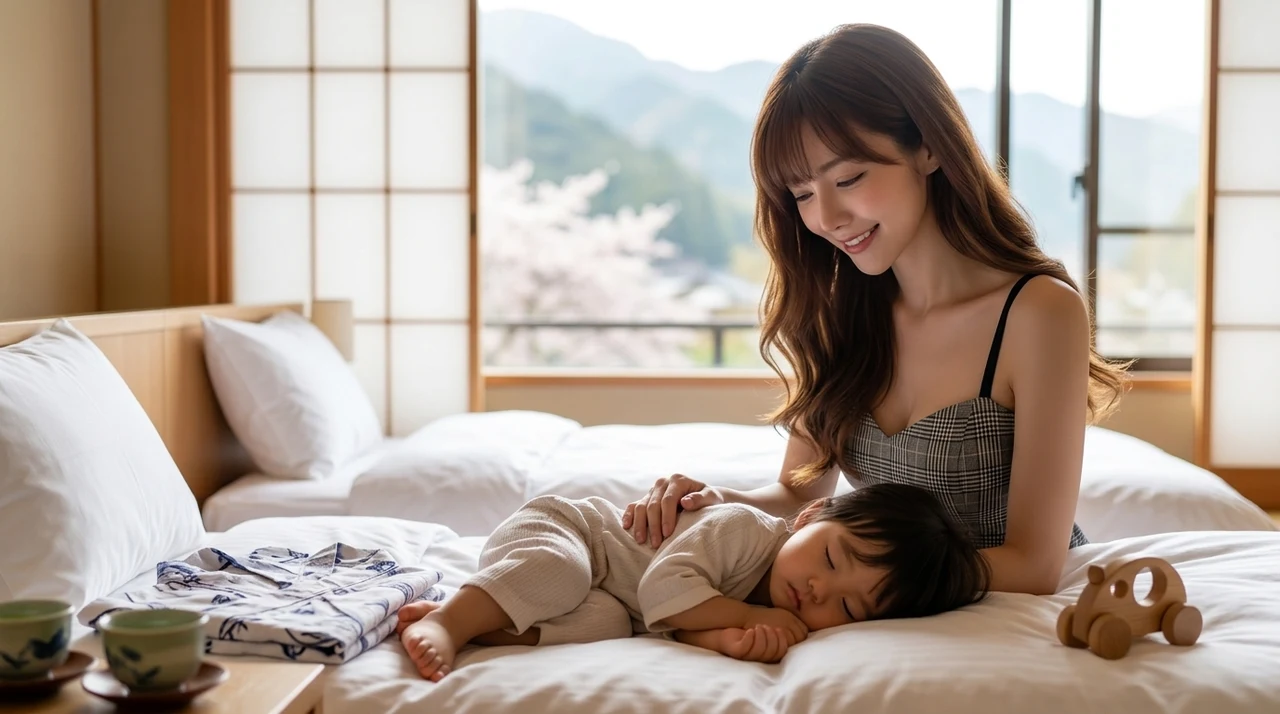 岐阜の子連れホテルを利用する5つのメリットをイメージした写真風の画像