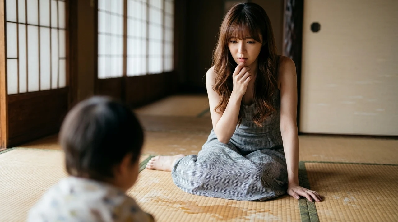 子連れで和室ホテルに泊まる際のデメリット・注意点3つをイメージした写真風の画像