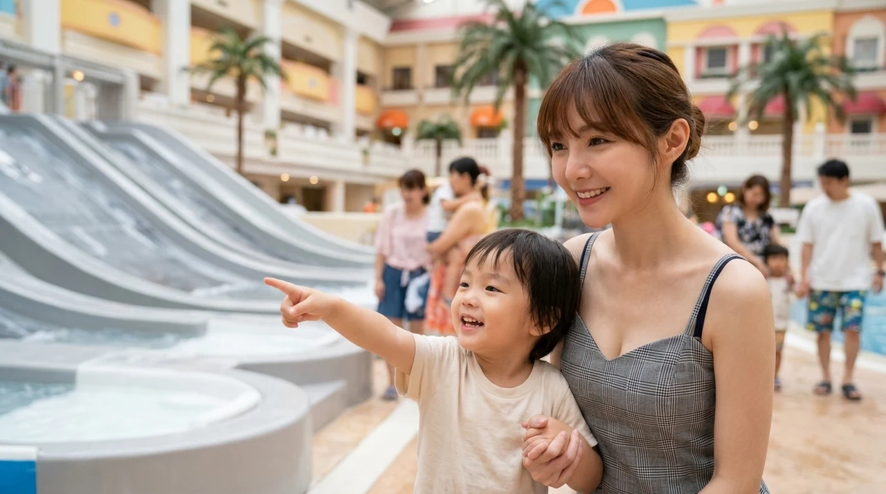 ホテル三日月に子連れで泊まる5つのメリットをイメージした写真風の画像