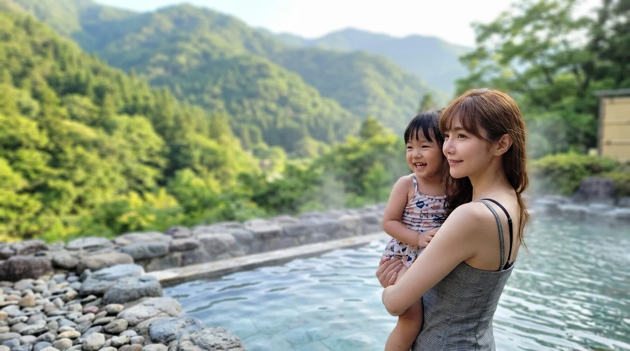 ホテル瑞鳳を子連れにおすすめする5つの理由をイメージした写真風の画像