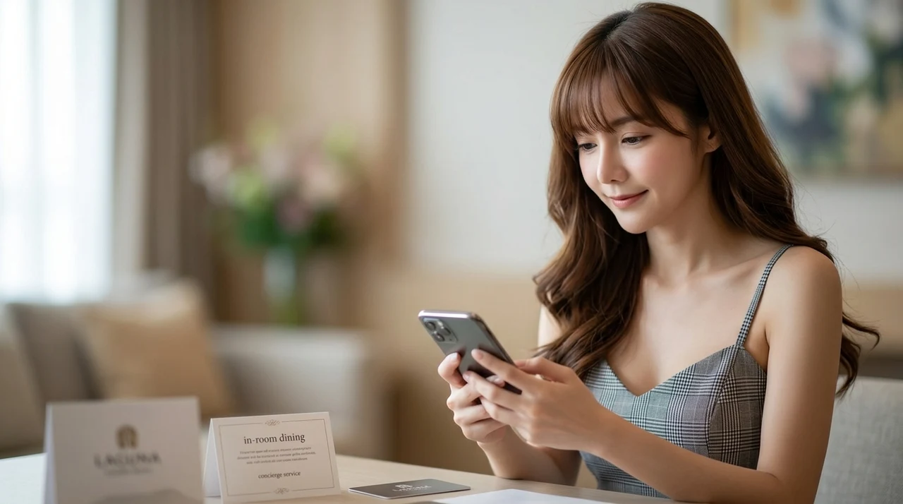 滞在を快適にするラグナガーデンホテルの便利なサービスをイメージした写真風の画像