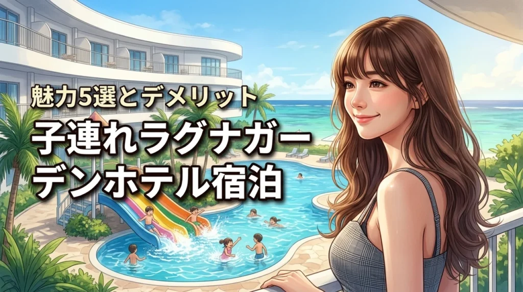 ラグナガーデンホテルは子連れに最高？【5つの魅力】とデメリットを正直レビュー（記事のアイキャッチ画像）