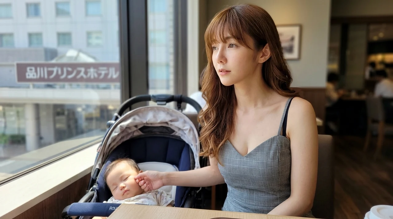 品川プリンスホテル周辺の授乳室やベビーカーの移動ルートをイメージした写真風の画像